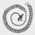 Clear Double Row with Gun Metal Chain Clear Double Row with Gun Metal Chain